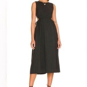 Rails Yvette Organic Poplin Side-Cutout Midi Dress Medium